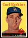 1958 Topps #258 Carl Erskine Los Angeles Dodgers VG-VGEX crease NO RESERVE!