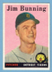 JIM BUNNING 1958 TOPPS #115 CLEAN BACK NO CREASES DETROIT TIGERS NM