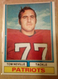 1974 Topps Football #77 Tom Neville - New England Patriots Vg-Ex Condition
