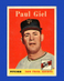 1958 Topps Set-Break #308 Paul Giel NR-MINT *GMCARDS*