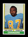 1974 TOPPS LIONEL ALDRIDGE #281 CHARGERS MID TO HIGH GRADE