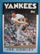 1986 Topps Baseball Card #427 Joe Cowley New York Yankees