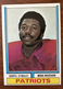 1974 Topps Football #221 Darryl Stingley RC New England Patriots