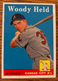 1958 Topps Woody Held Kansas City A’s #202 NM or better