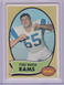 1970 Topps Tom Mack Rookie #151, Rams ,  No creases, Vg  FREE SHIPPING