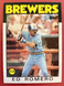 1986 Topps Baseball Trading Card - #317 ED ROMERO, Milwaukee Brewers