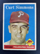 1958 Topps #404 Curt Simmons, Philadelphia Phillies, EX- EX MINT