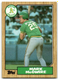 1987 Topps #366 Mark McGwire High Grade Vintage Baseball Card Oakland Athletics