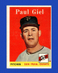 1958 Topps Set-Break #308 Paul Giel EX-EXMINT *GMCARDS*