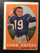 John Unitas 1958 Topps Vintage Football Card #22 BALTIMORE COLTS 2nd Year