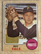 1968 Topps Roy Face #198 Pittsburgh Pirates *see photos