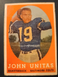 1958 Topps #22 John Unitas 2nd Year QB Baltimore Colts.