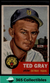 1953 Topps Ted Gray #52 Baseball Detroit Tigers