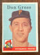 1958 Topps #172 - Don Gross- Pittsburgh Pirates