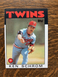 1986 TOPPS BASEBALL Ken Schrom Minnesota Twins #71 Nice NrMt Card Free Shipping