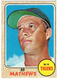 1968 Topps #58 HOFer Ed Mathews, Detroit Tigers, baseball card