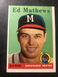 Ed Eddie Mathews 1958 Topps Vintage Baseball Card #440 SHARP CLEAN!! Braves HOF