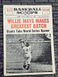 1961 NU-CARD BASEBALL SCOOPS #427 WILLIE MAYS MAKES GREATEST CATCH