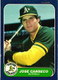 1986 Fleer Update JOSE CANSECO #U-20 Rookie Card Oakland Athletics EX