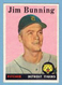 JIM BUNNING 1958 TOPPS #115 CLEAN BACK NO CREASES DETROIT TIGERS NM