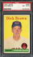 1958 TOPPS #456 DICK BROWN PSA 8 (RC) INDIANS *DS14117