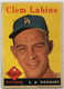 1958 TOPPS BASEBALL #305 CLEM LABINE POOR