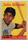 1958 TOPPS BASEBALL #458 JULIO BECQUER RC ROOKIE POOR