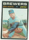 1971 Topps Baseball #721 John Morris, Brewers HI#