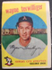 1959 Topps Baseball Card - #496 Wayne Terwilliger, Kansas City A's 