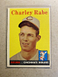 1958 Topps #376 Charley Rabe RC EX/EX+  Nice Vintage Card