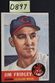 Vintage 1953 Topps - JIM FRIDLEY - Cleveland Indians Card #187 (D897