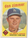 1959 Topps Baseball #287 Don Zimmer, Dodgers