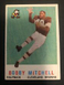 1959 Topps - #140 Bobby Mitchell (RC) Cleveland Browns -residue on front of card