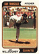 JIM WILLOUGHBY-PITCHER-S.F. GIANTS-1974 TOPPS #553-GREAT SHAPE-VINTAGE