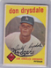 1959 TOPPS #387 LOS ANGELES DODGERS HOF DON DRYSDALE VGEX-