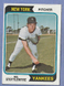 1974  TOPPS  MEL STOTTLEMYRE   #44   NRMT  YANKEES