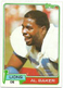 1981 Topps Football Card #175 Al Baker / Detroit Lions