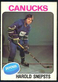 1975-76 O-Pee-Chee Harold Snepsts Rookie RC #396 Vancouver Canucks