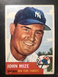 John Johnny Mize 1953 Topps Vintage Baseball Card #77 New York Yankees NICE!!!!