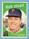 DICK STUART 1959 TOPPS ROOKIE #357 CLEAN BACK NO CREASES EX/MT RC