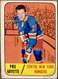 1967-68 Topps #25 Phil Goyette New York Rangers (creased; Lower Grade)