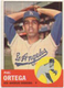 1963 Topps #467 Phil Ortega, Los Angeles Dodgers, baseballl card