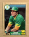 Jose Canseco 1987 Topps Rookie Card #620, NM-MT