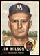 1953 Topps #208 Jim Wilson Milwaukee Braves VG-VGEX wrinkle SET BREAK!