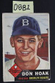 Vintage 1953 Topps - DON HOAK - Brooklyn Dodgers Card #176 (D882