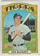 1972 TOPPS #725 DICK McAULIFFE - DETROIT TIGERS