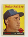 1958 Topps Duke Snider #88 Los Angeles Dodgers HOF Condition Excellent