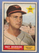 1961 TOPPS  RAY BARKER ROOKIE short print     #428  EX+    ORIOLES