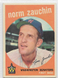 1959 Topps #311 NORM ZAUCHIN Washington Senators EX-EXMINT *free shipping*