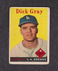 1958 Topps Baseball Rookie Card #146 Dick Gray Los Angeles Dodgers FAIR O/C